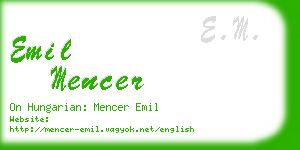 emil mencer business card